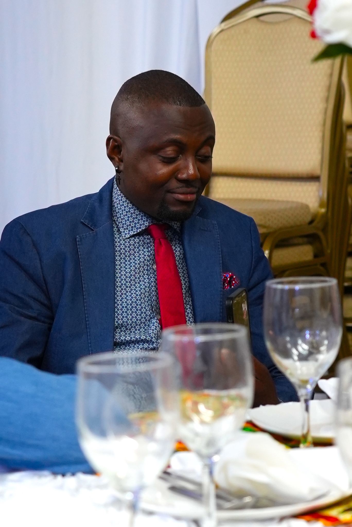 Congolese community member posing at Independence Day celebration