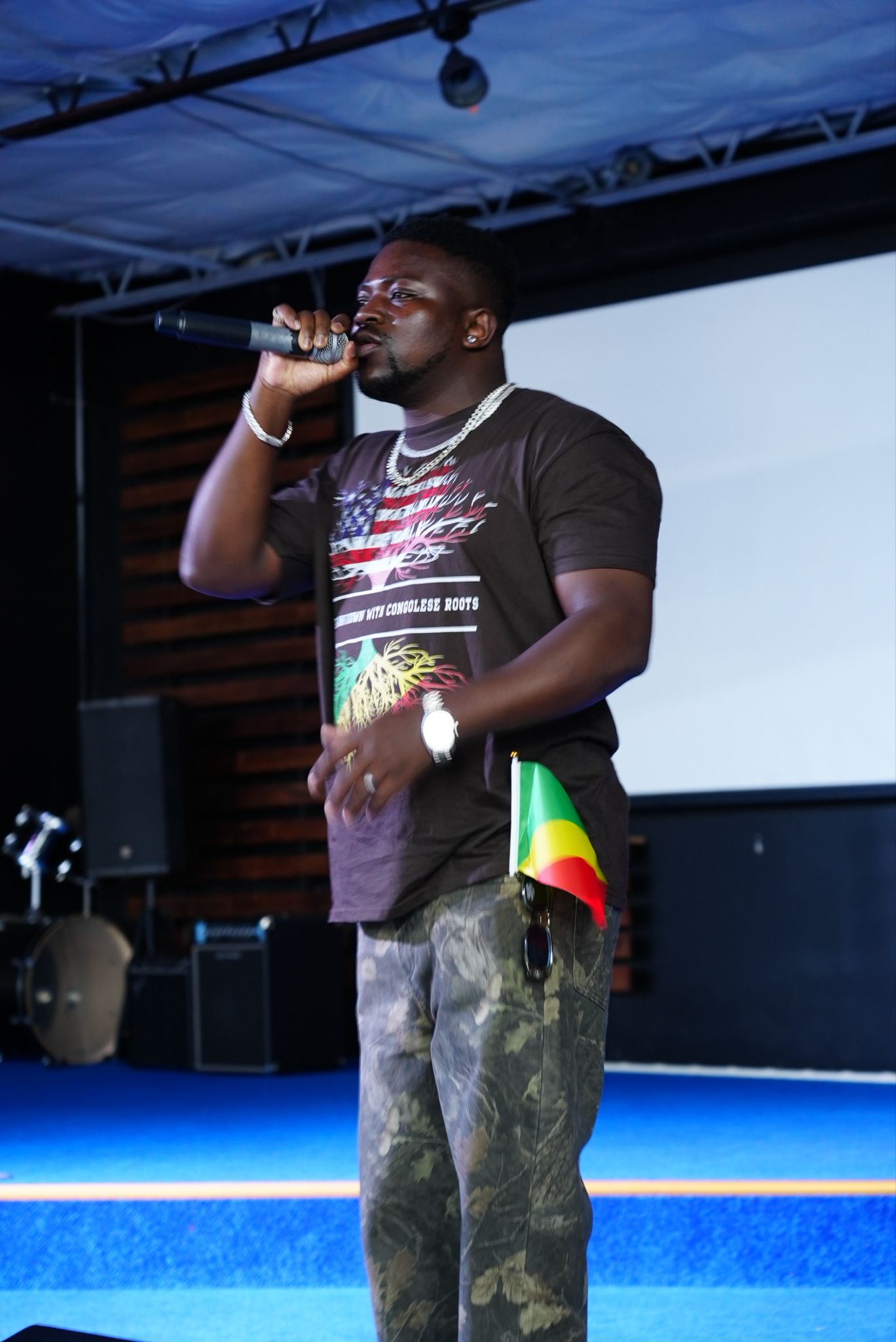 Republic of Congo flag display at Congolese Independence Day celebration in DFW