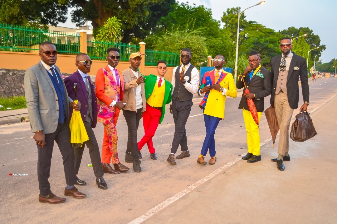 Sapeurs in Brazzaville dressed in their signature elegant attire
